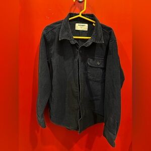 Old Navy Boys corduroy Navy Button Down Shirt size M